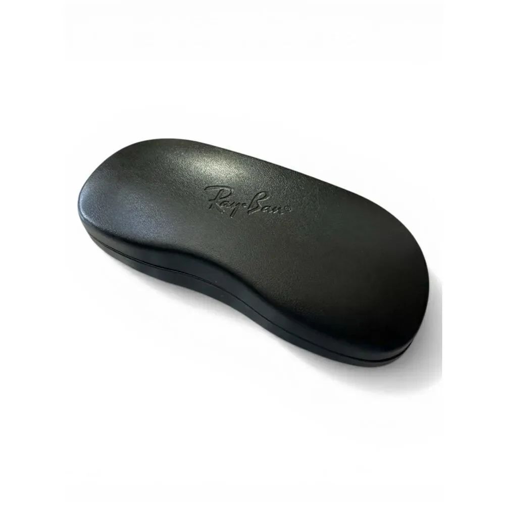 Ray-Ban Hard Shell Case Sunglasses Black Leather Embossed Logo